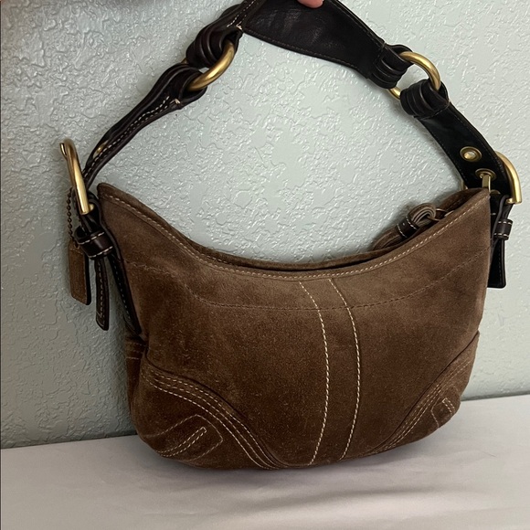 CC 25s Hobo Bag Brown Gold Suede